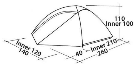 Tente de camping Easy Camp Meteor 200 Vert