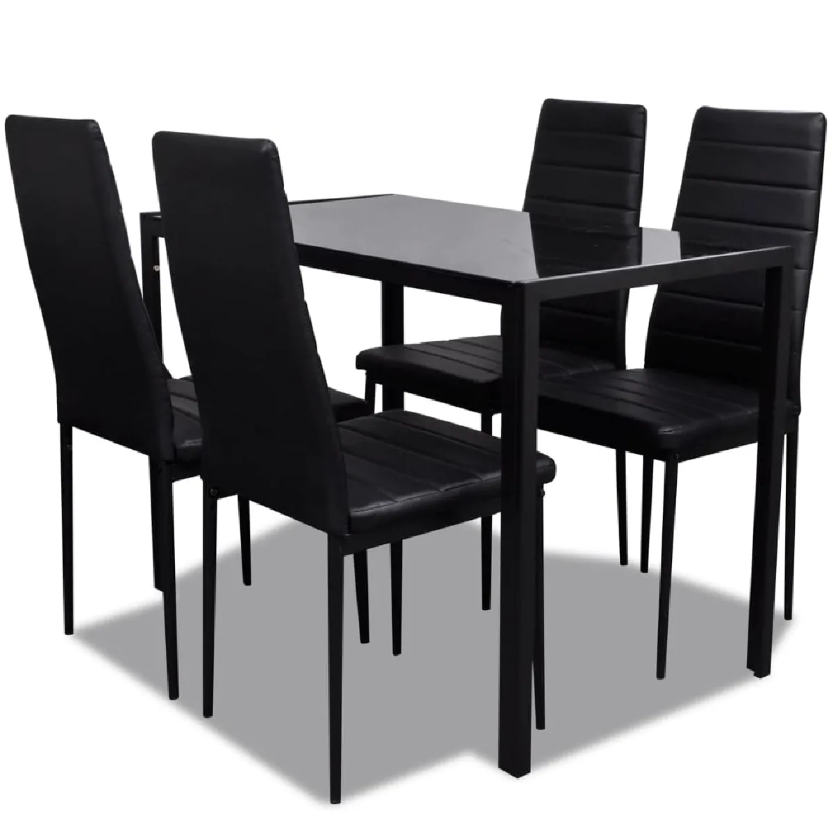 vidaXL Ensemble de table salle à manger 5 pcs Noir