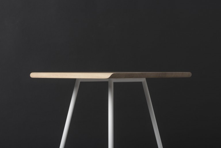 Gazzda Leina bar tafel 70x70 natural, groen onderstel