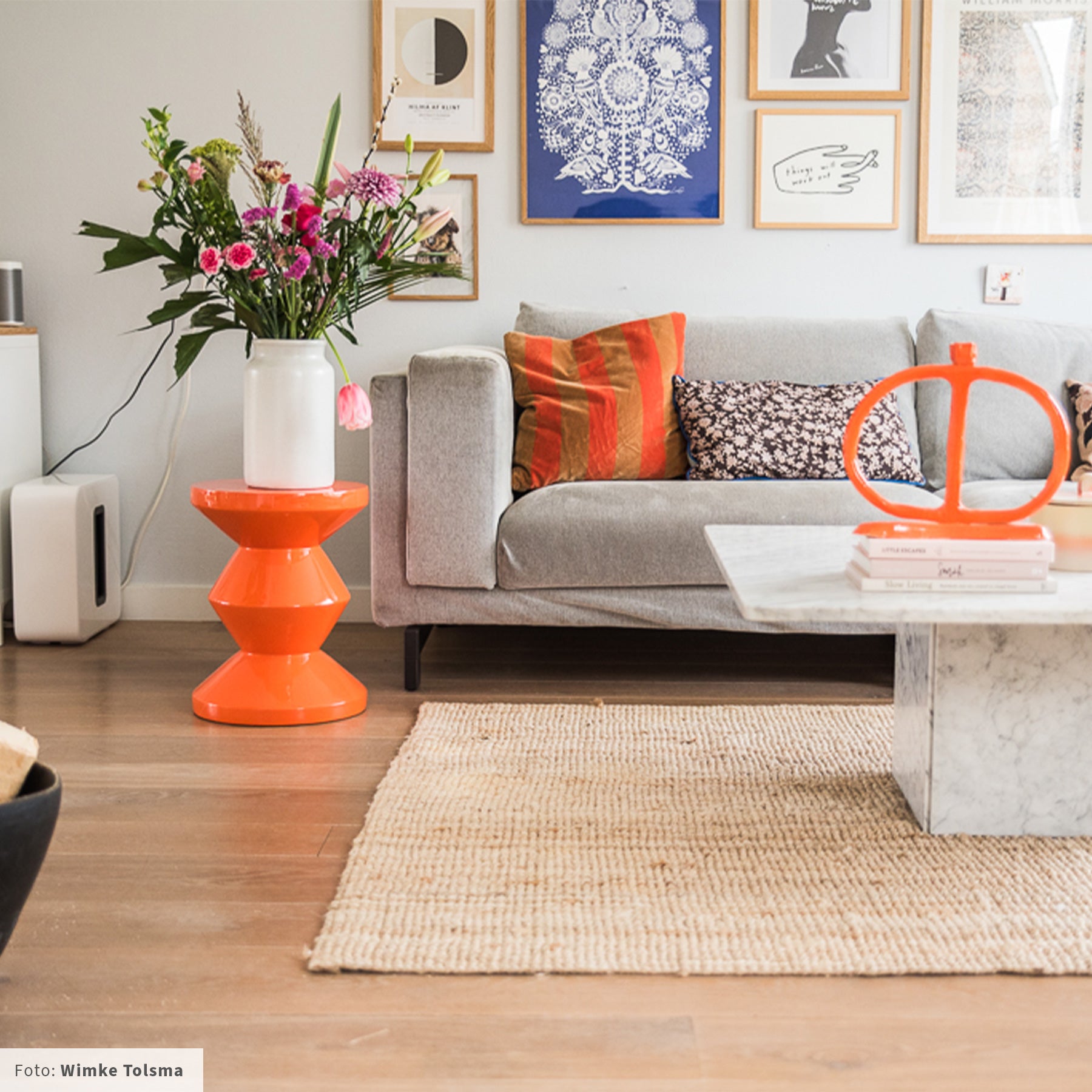 POLSPOTTEN Zig Zag Bijzettafel - Oranje