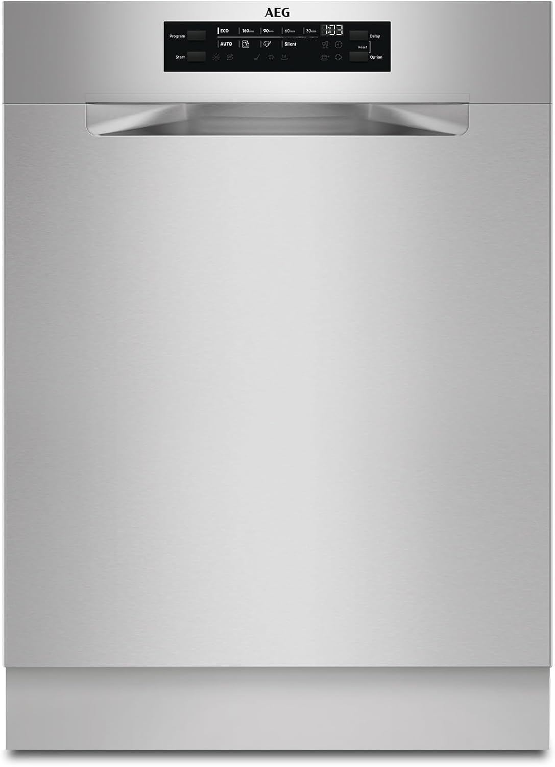 AEG Unterbau Geschirrspüler 60 cm, Spülmaschine Serie 5000: AirDry Kein Nachtrocknen, Energieklasse B, Besteckschublade, 44 dB, Wasserstopp, 14 MG, FUS7572APM