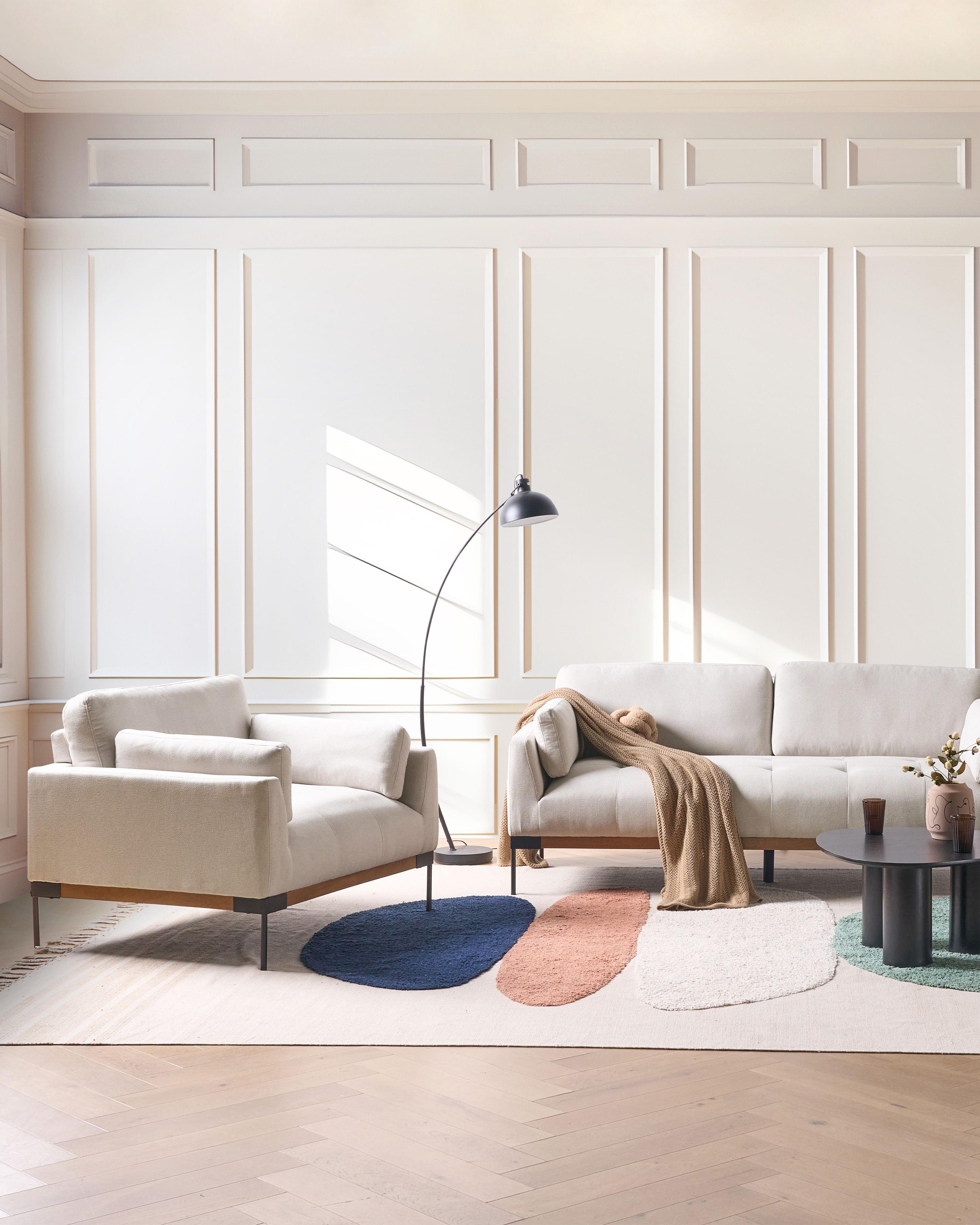 Fauteuil SKAVEN Stof Lichtbeige