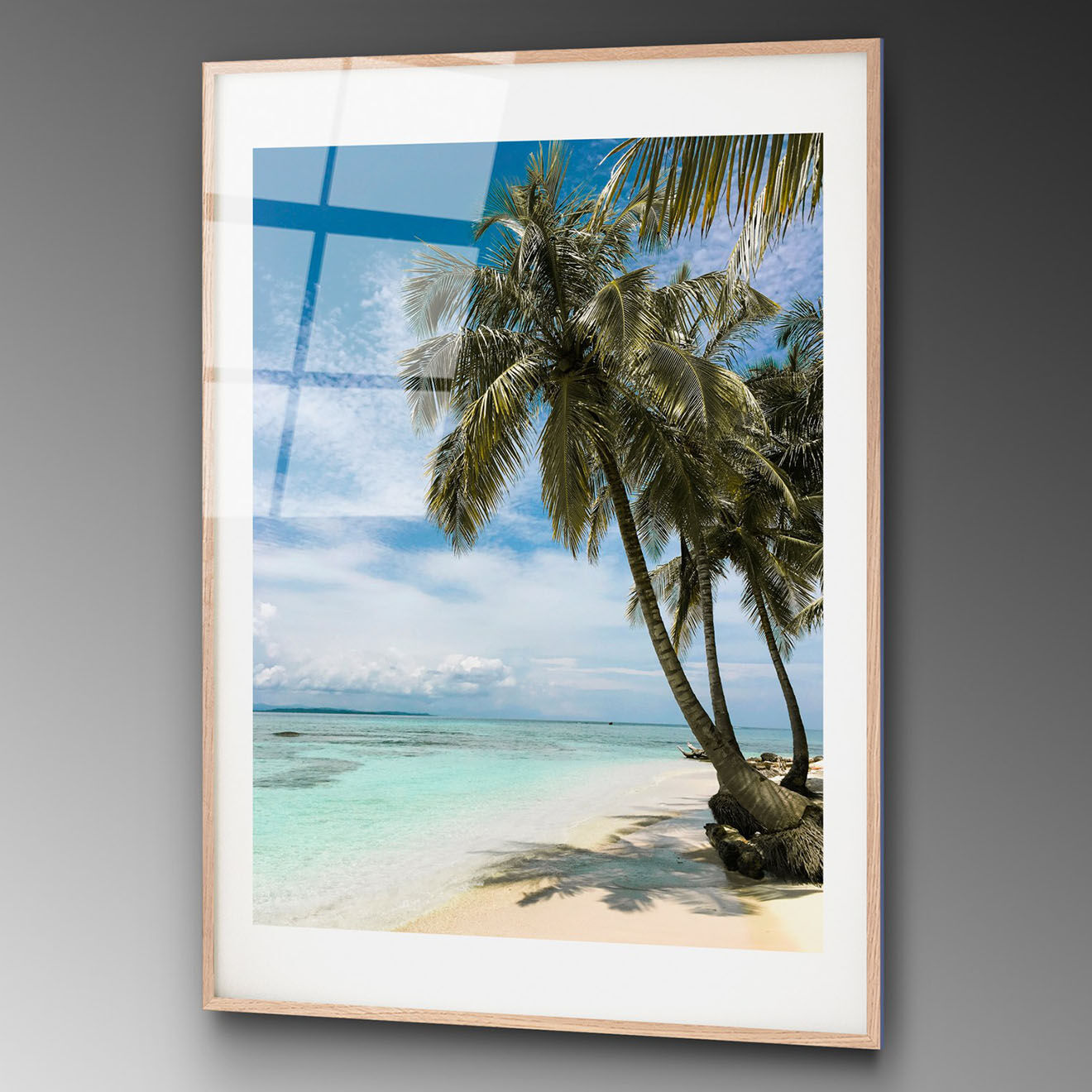 Wallity Impression sur verre Plage multicolore - 30x45 cm