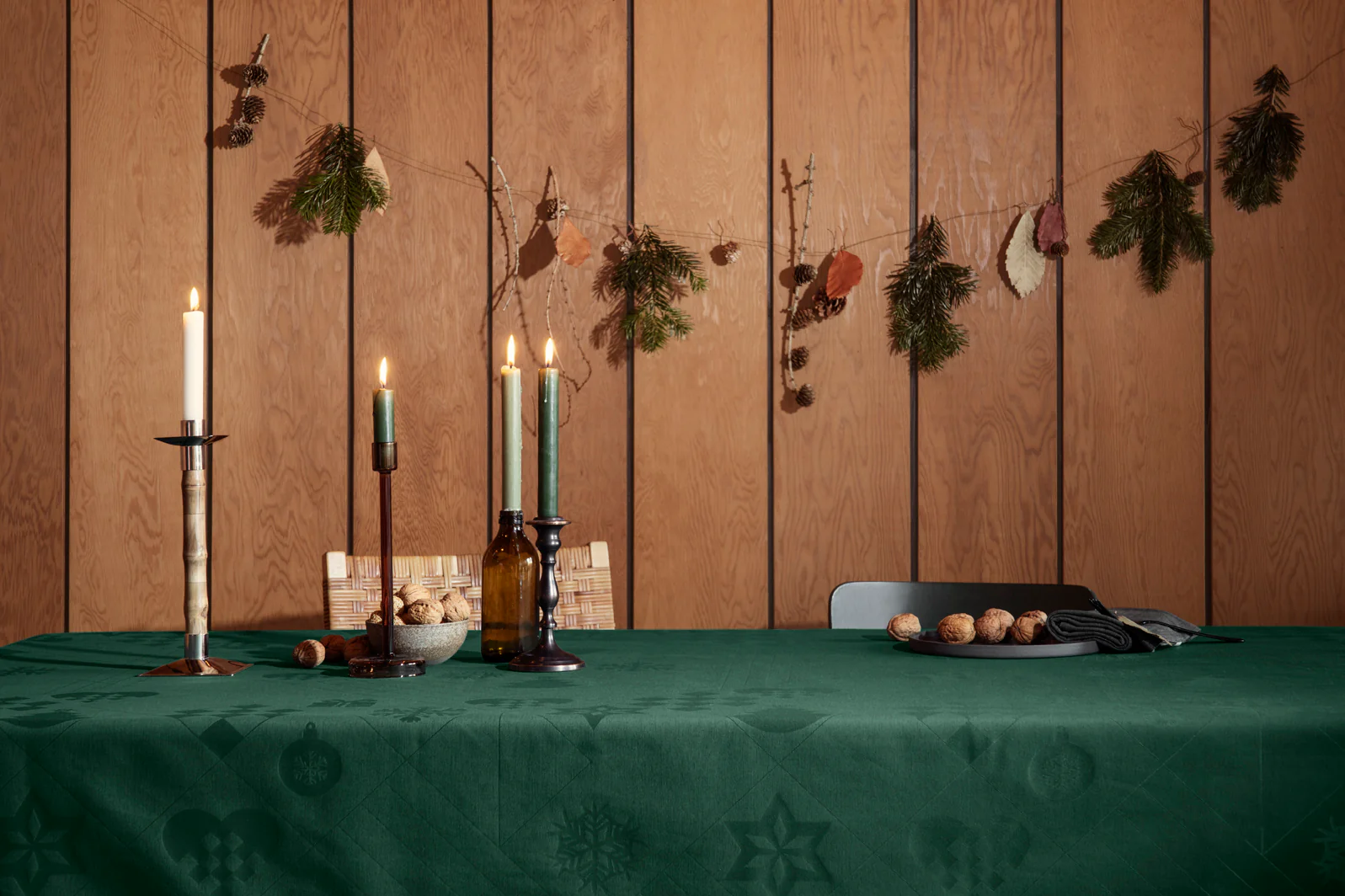 Rosendahl  Natale damaskdug, grøn - 150x220 cm.