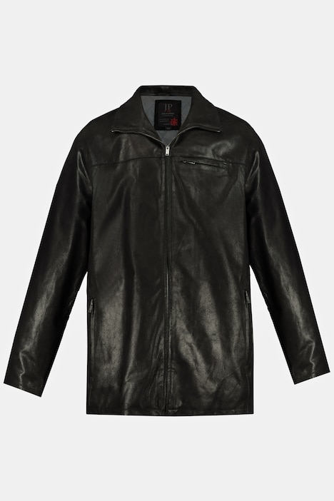 Lederjacke, Porc-Leder, Stehkragen, Webpelz Blende, Steppfutter