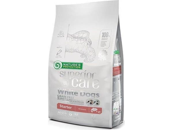 Natures Protection NATURES PROTECTION Superior Care White Dogs Grain Free Salmon Starter All Breeds 1,5kg
