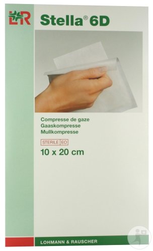Lohmann & Rauscher Stella 6D Compresse De Gaze Stérile 10x20cm 5 Pièces (36306)