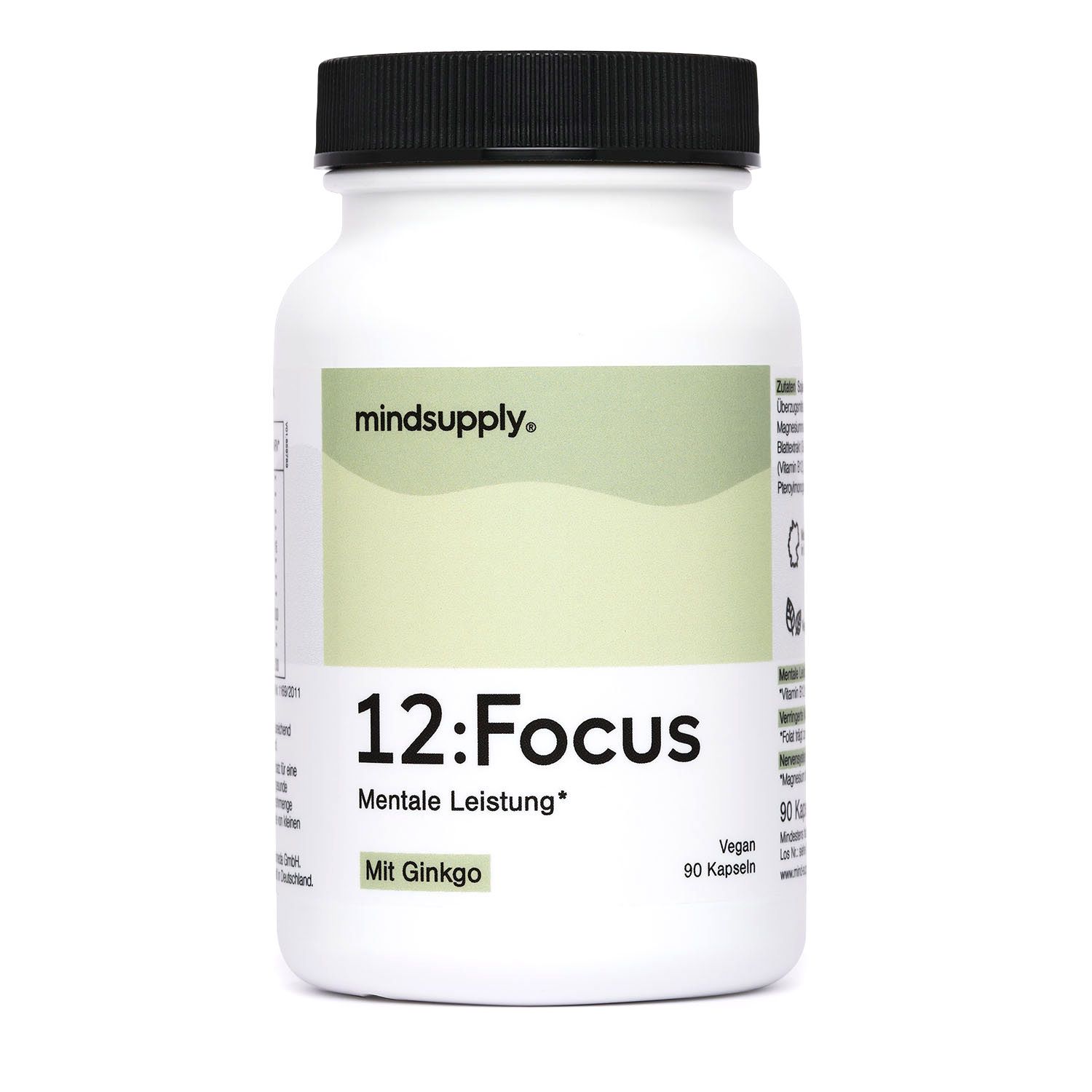 mindsupply FOCUS - Konzentrations-Kapseln mit Gingko, Bacopa und Panax Ginseng