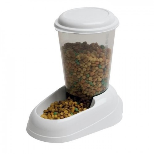 Dispensador de ração Zenith para animais de estimação, branco