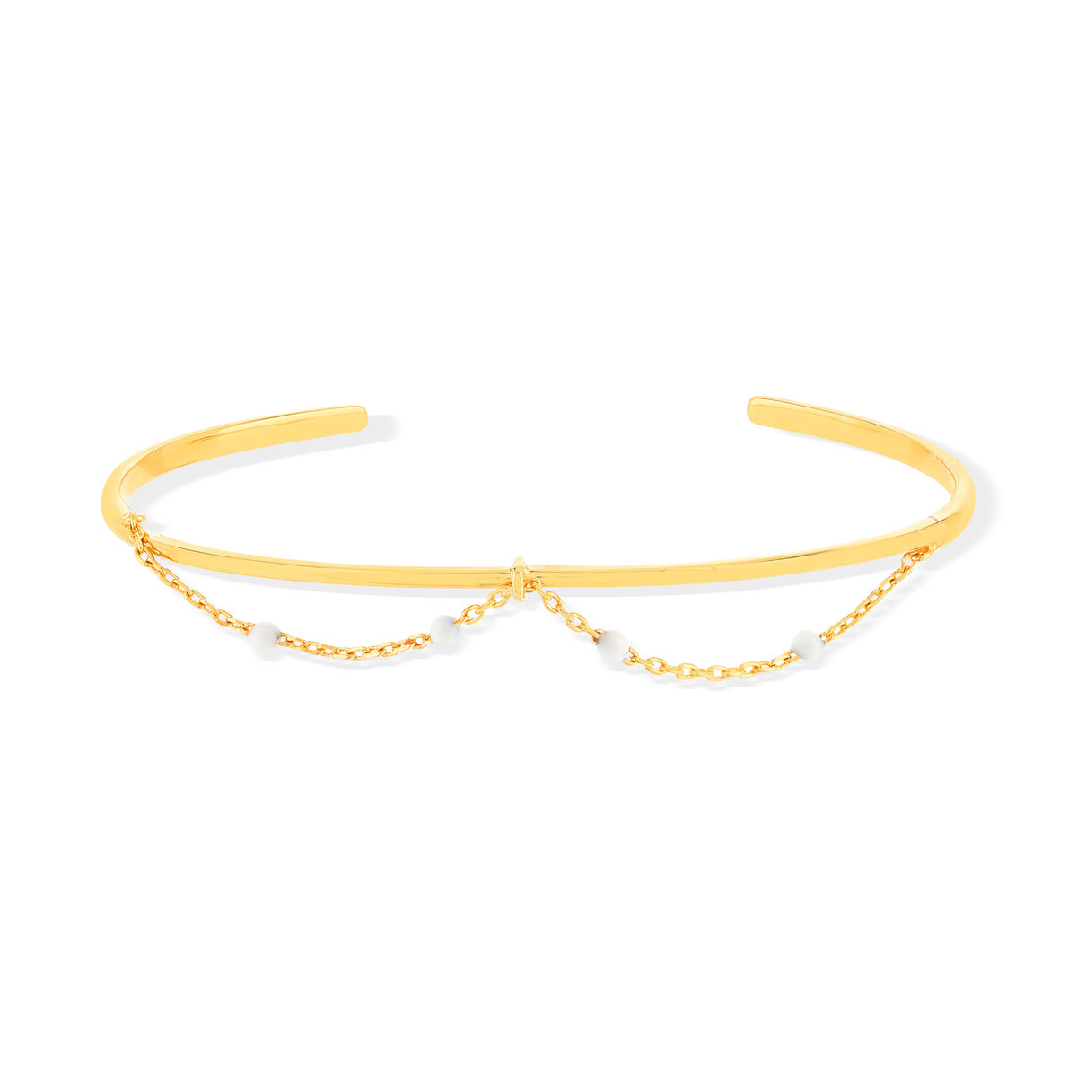 Bracelet plaqué or résine blanche 60 mm