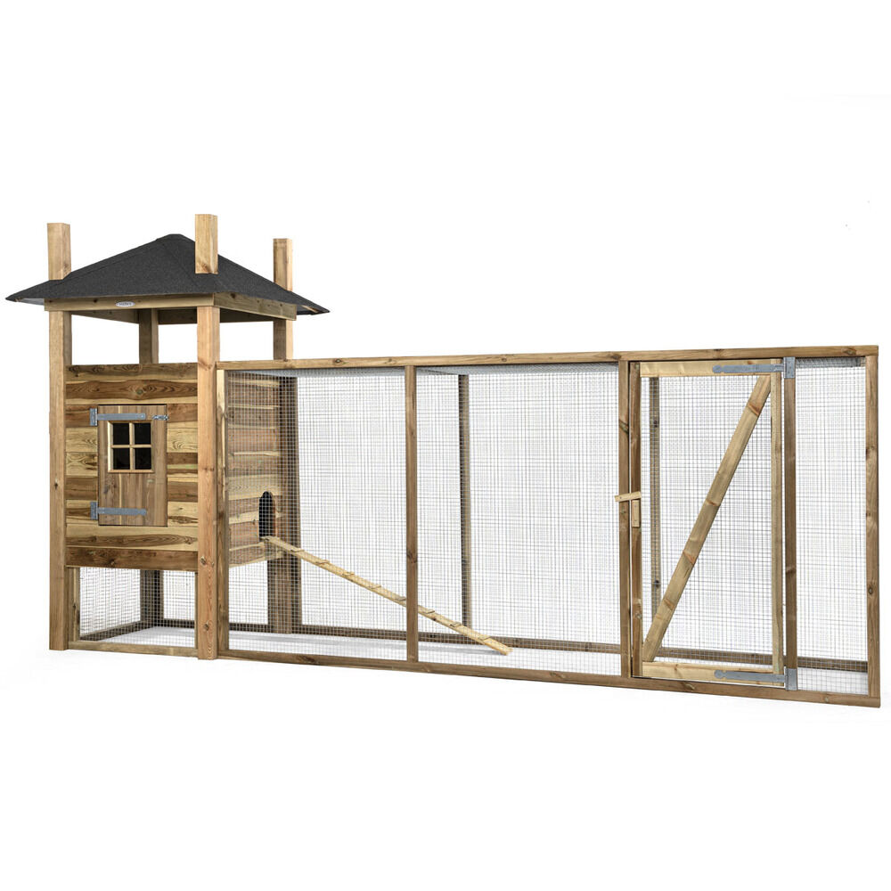 Voldux Hooiberg Fem XL - Kippenhok met ren - Naturel - Links