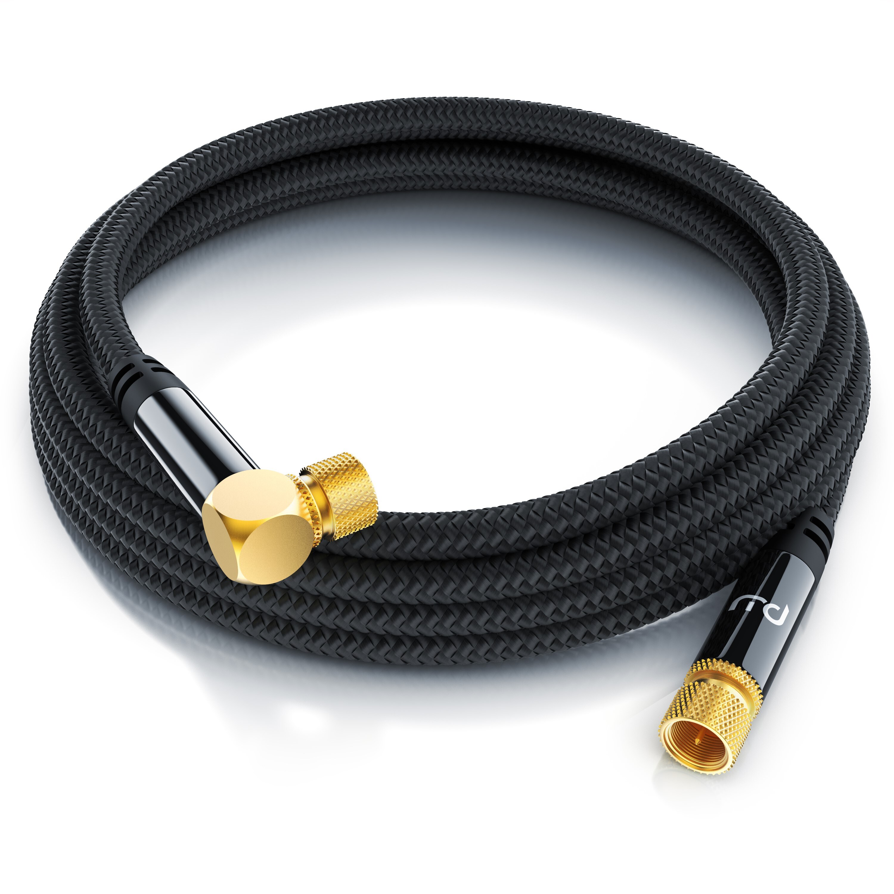 Primewire HDTV Satellitenkabel gewinkelt mit Braiding - 135Db - 75 Ohm - Stoffummantelung - 12,5 m
