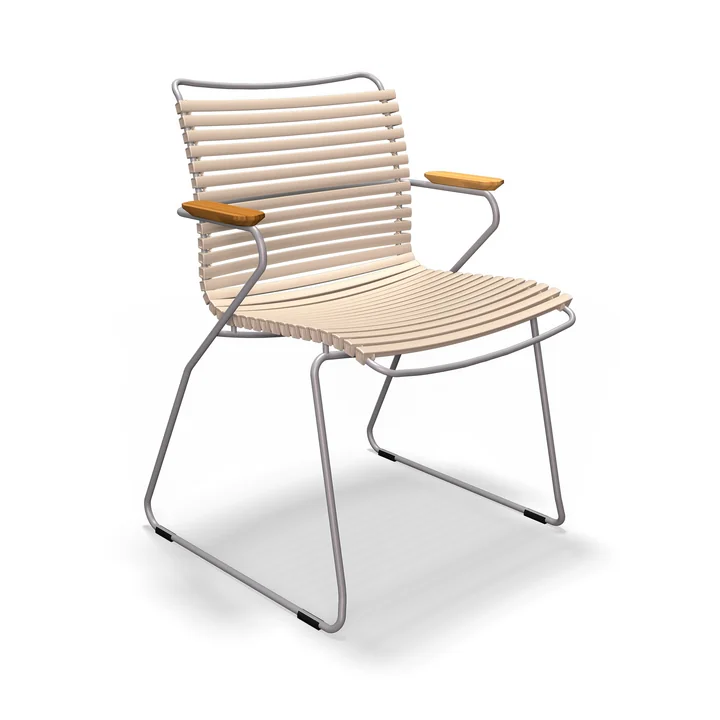 HOUE - CLICK Outdoor Dining Armlehnstuhl mit niedriger Lehne, beige