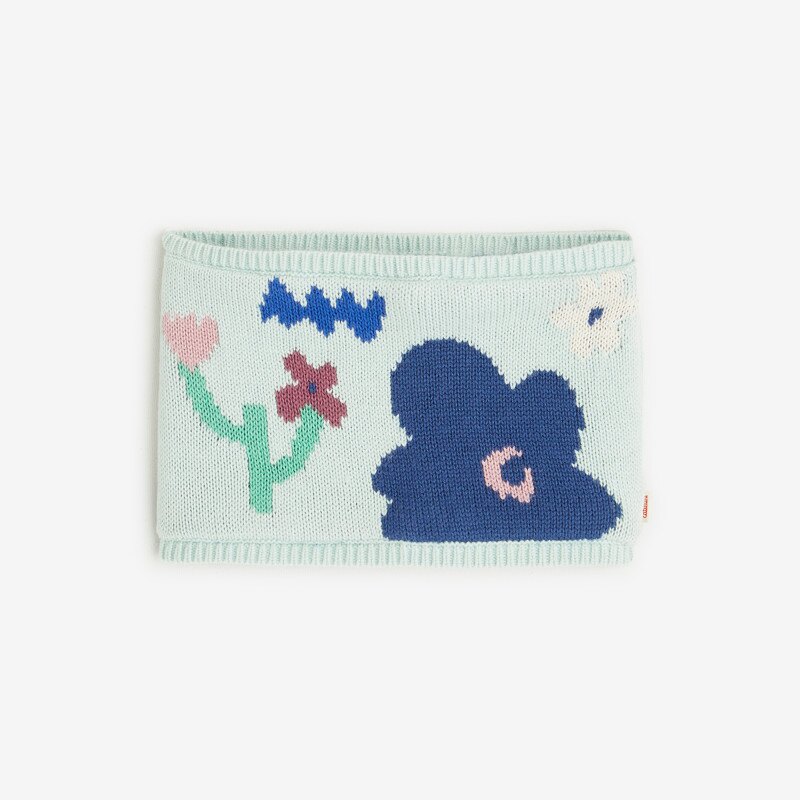 Snood bébé fille coloré et imprimé floral en tricot bleu Catimini Bleu