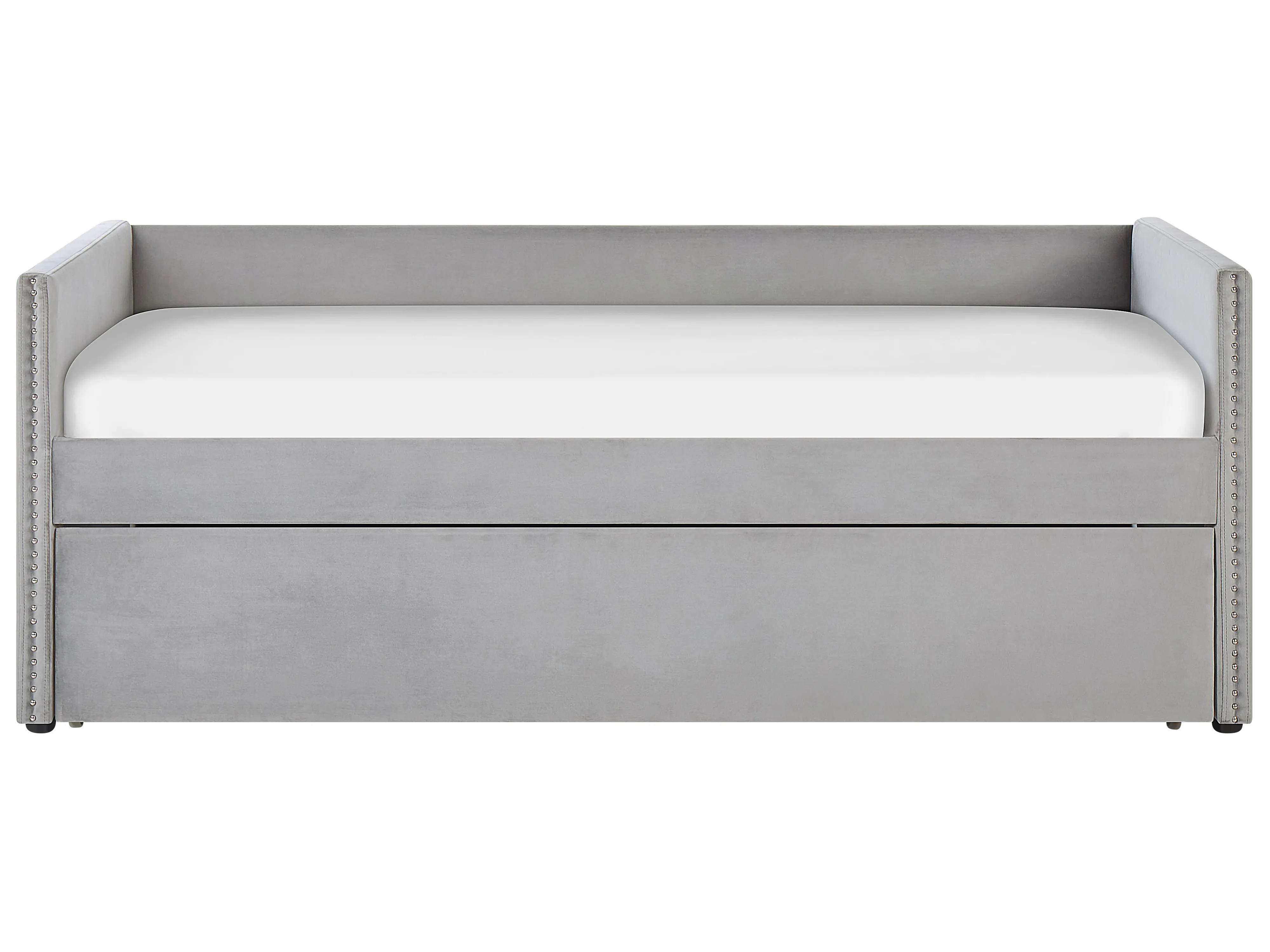 Onderschuifbed Fluweel TROYES 90 x 200 cm Lichtgrijs