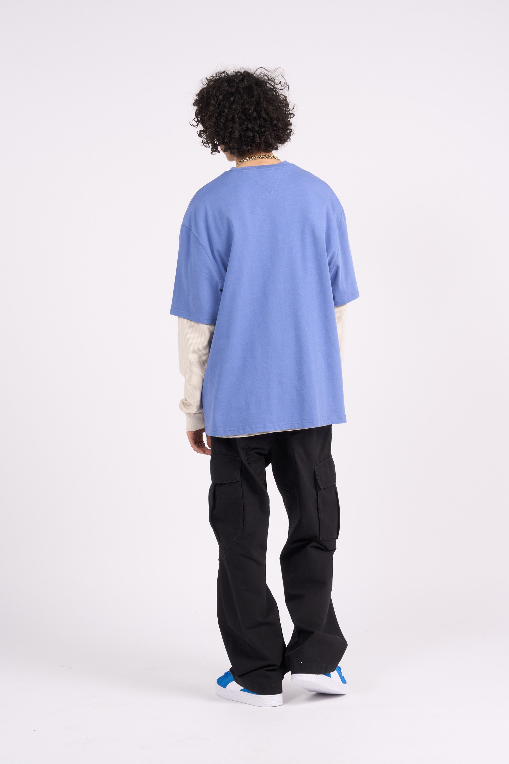 TOMMY JEANS T-shirt  OVERSIZE SERIF LINEA Bleu