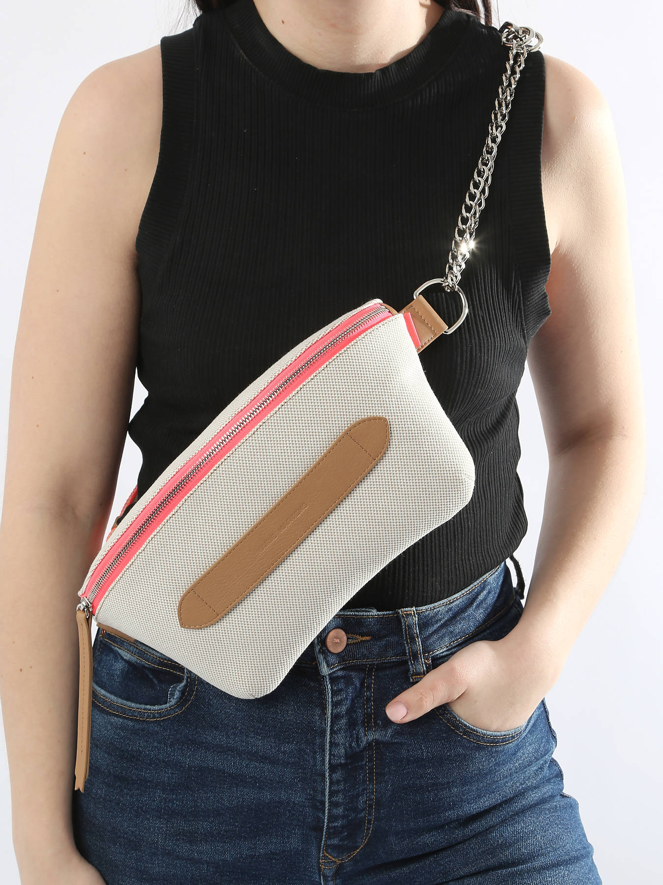 Sac ceinture Neufmille textile et cuir MARIE MARTENS
