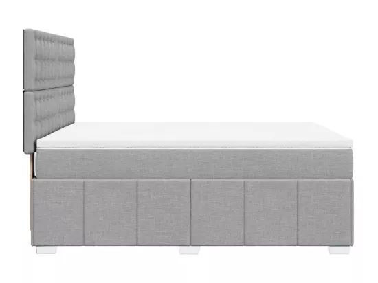 Sommier à lattes de lit avec matelas Gris clair 140x190cm Tissu