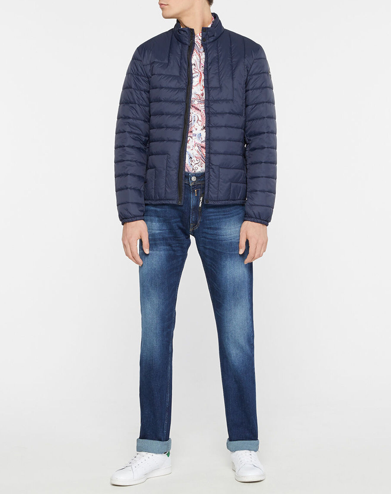 Replay Blouson matelassé bleu marine