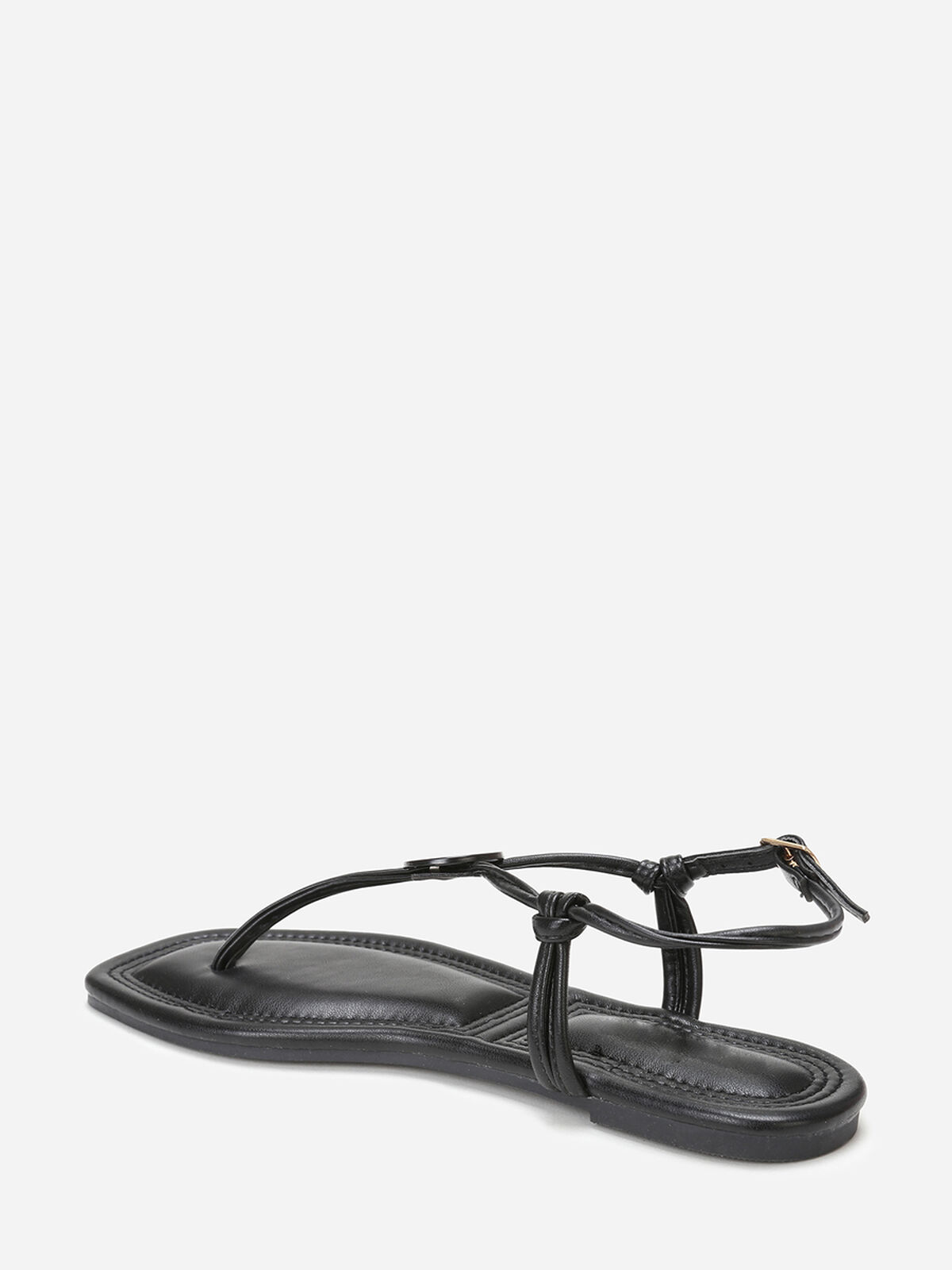 Nu-pieds à empiècement rond- Noir