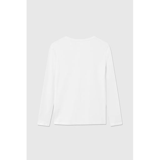 Wood Wood Mel Big Print Langærmet T-shirt, Hvid, S