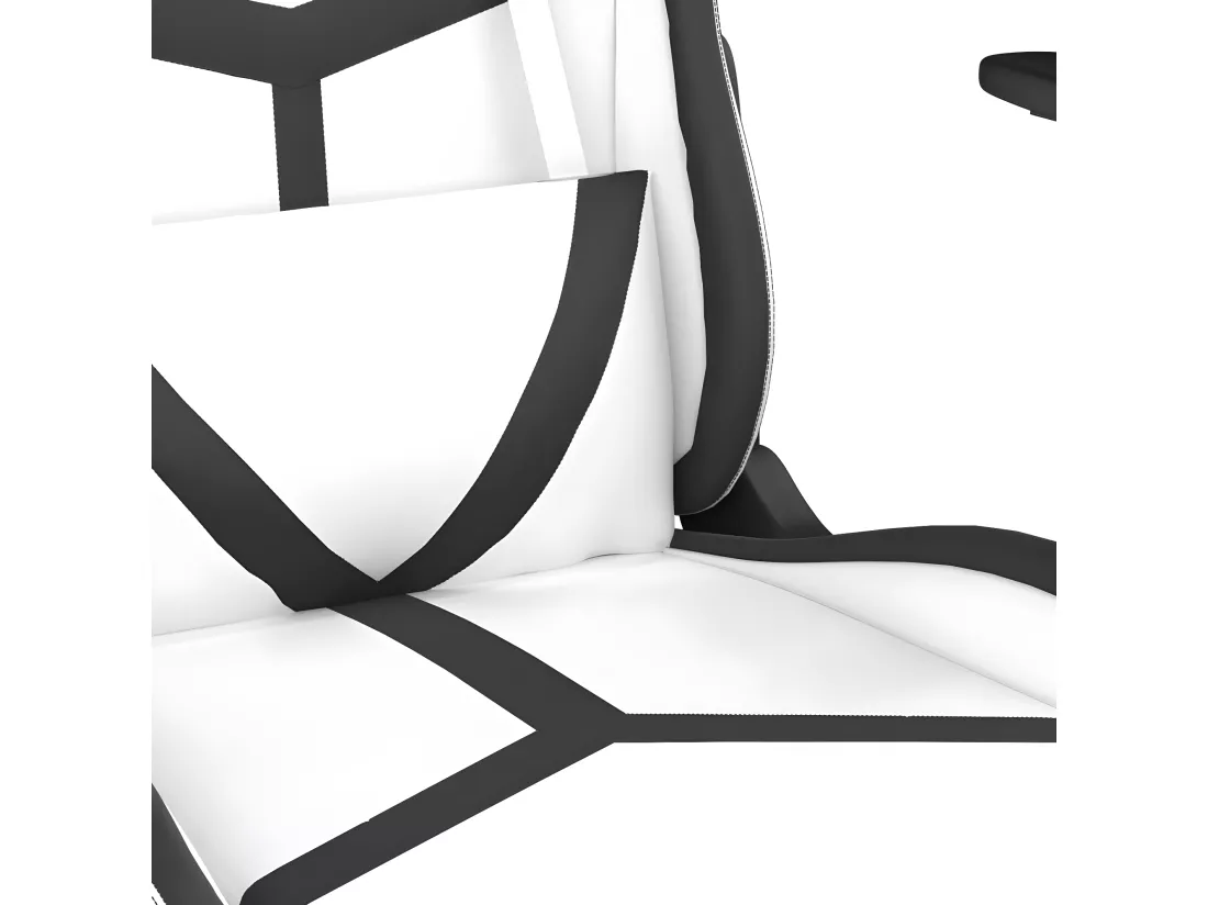 Chaise de jeu avec repose-pied Blanc et noir Similicuir