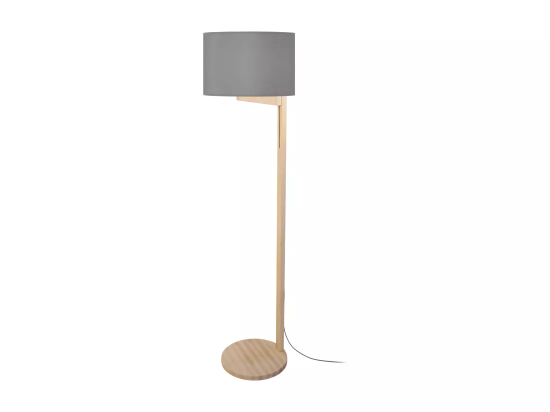 Lampadaire gris,bois naturel 168 cm.
