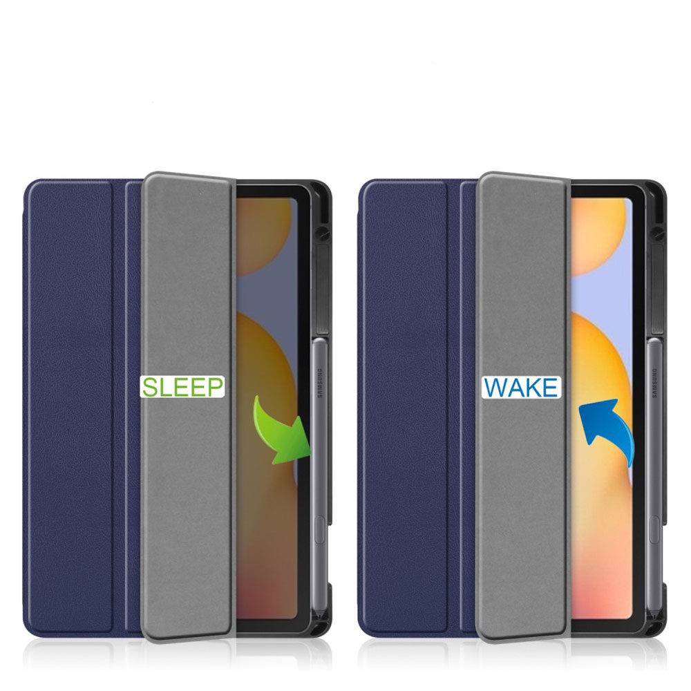 Samsung Galaxy Tab S6 Lite (2024/2022/2020) Leder Tasche Smart Case Hülle S-Pen Halterung - Dunkelblau