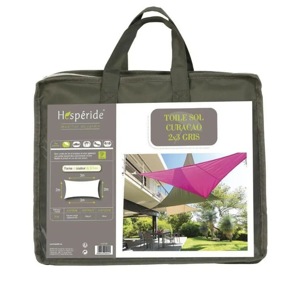 Hesperide Schaduwdoek Curacao - rechthoekig - grijs - 2 x 3 m