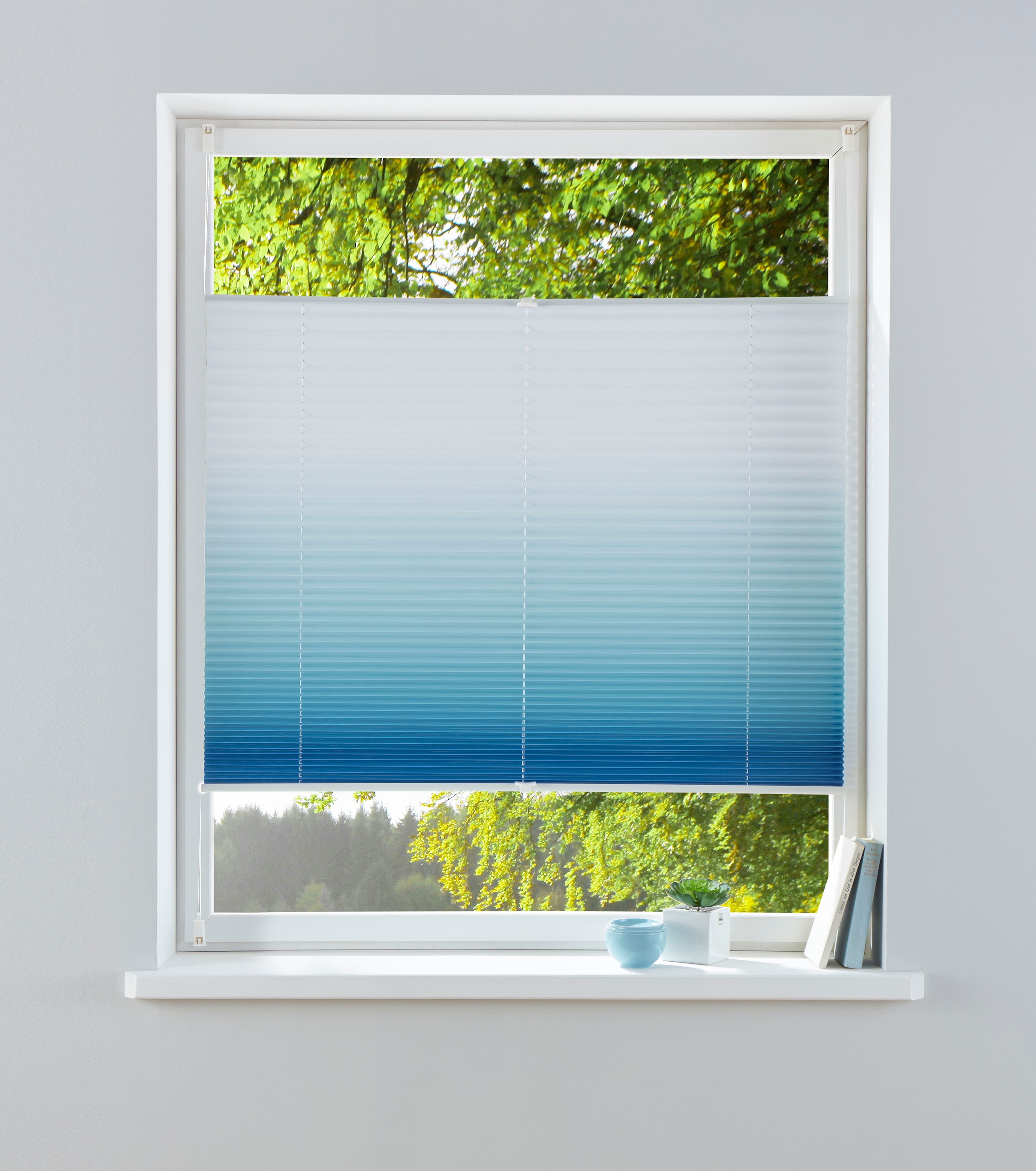 my home Plissee »Ombré« Lichtschutz ohne Bohren verspannt Fixmass, Farbverlauf, Klemmträger