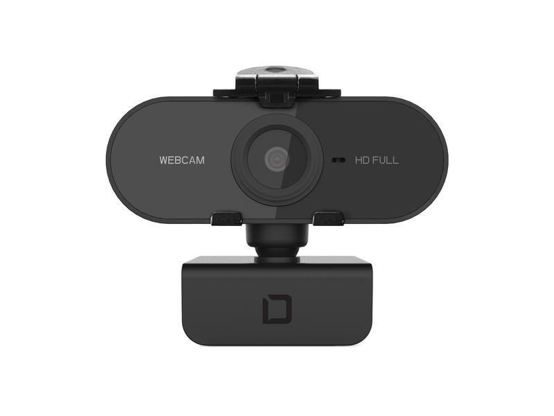 DICOTA Webcam PRO Plus Full HD Full-HD-Webcam mit Digitalmikrofon und Kamera Cover