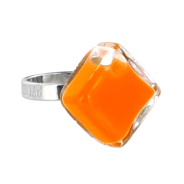 Bague en verre soufflé - Losange Nano Milk
