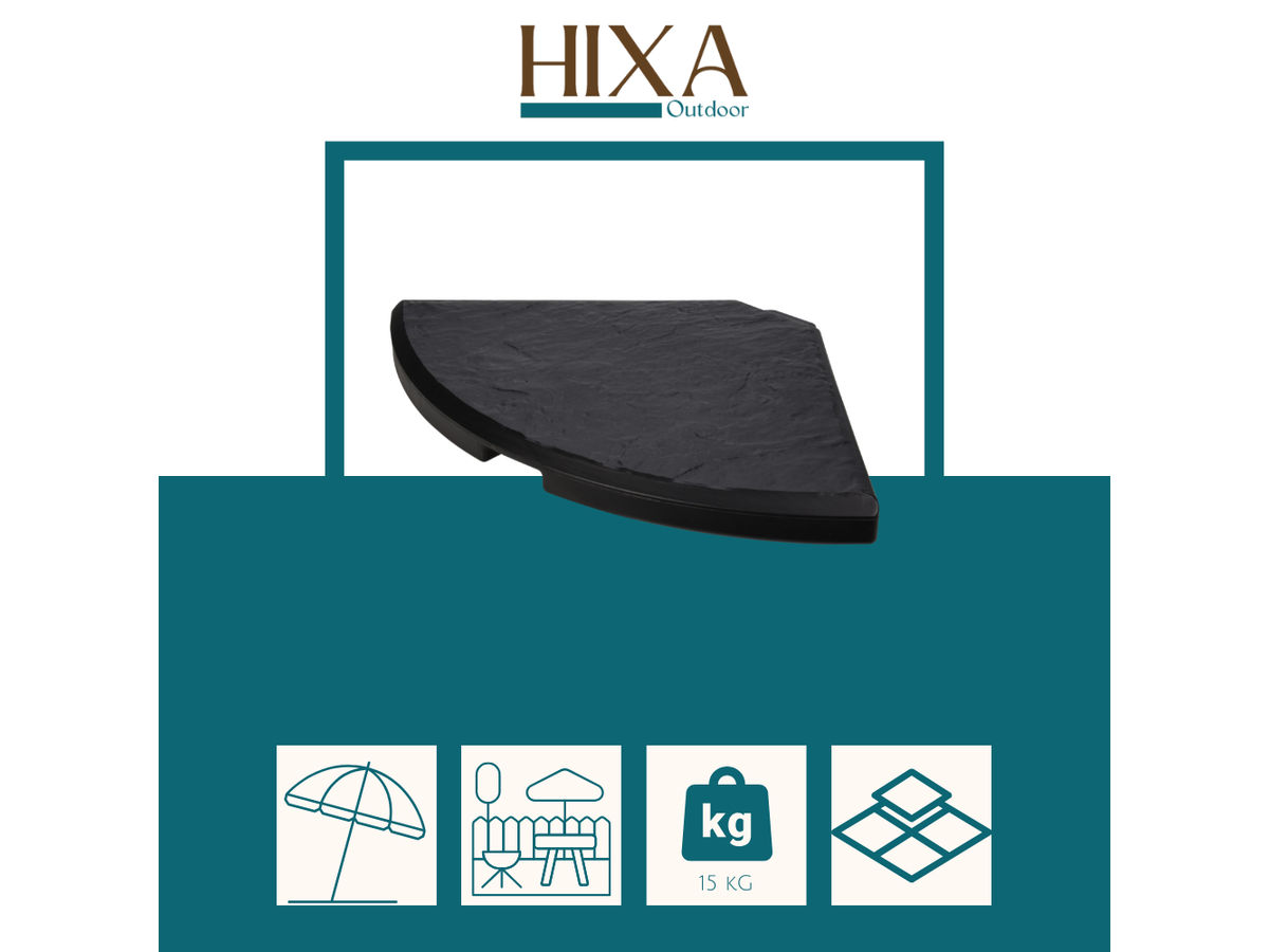 HIXA Set van 4 betonnen parasoltegels - Black