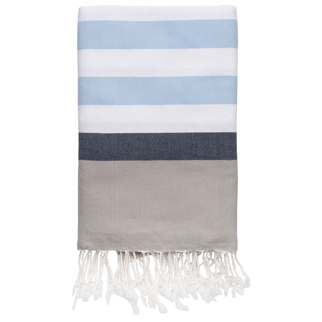 Febronie Fouta Arcachon bleu ciel/blanc/bleu marine/gris perle - 100x200 cm