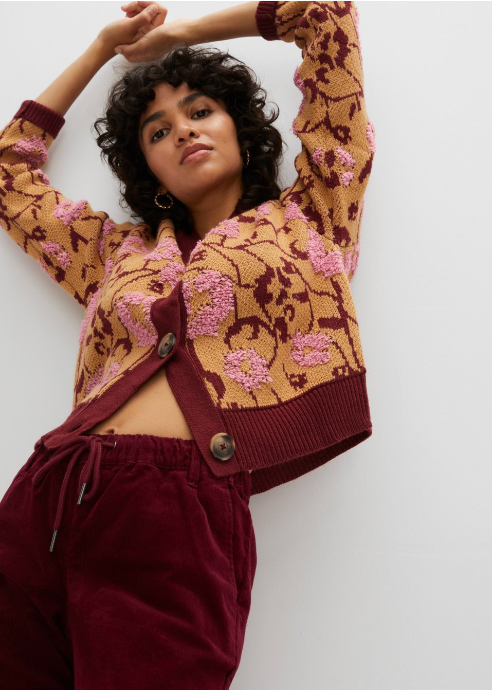Pantalon velours côtelé avec cordon