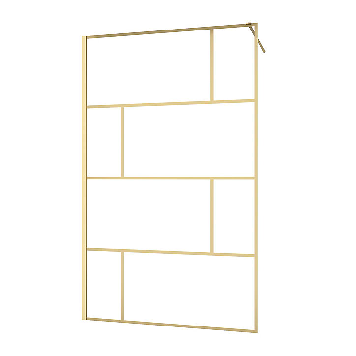 Paroi de douche à l'italienne fixe 120 x 195 cm, doré brossé, Galedo Bricks Gold