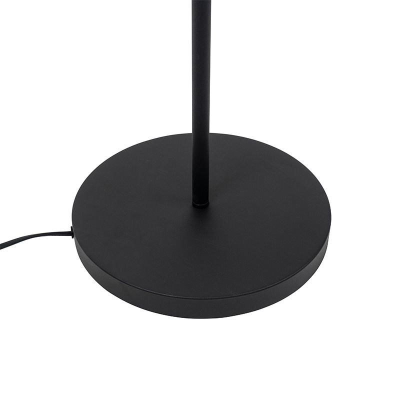 Art deco vloerlamp zwart met glas smoke - Pallon