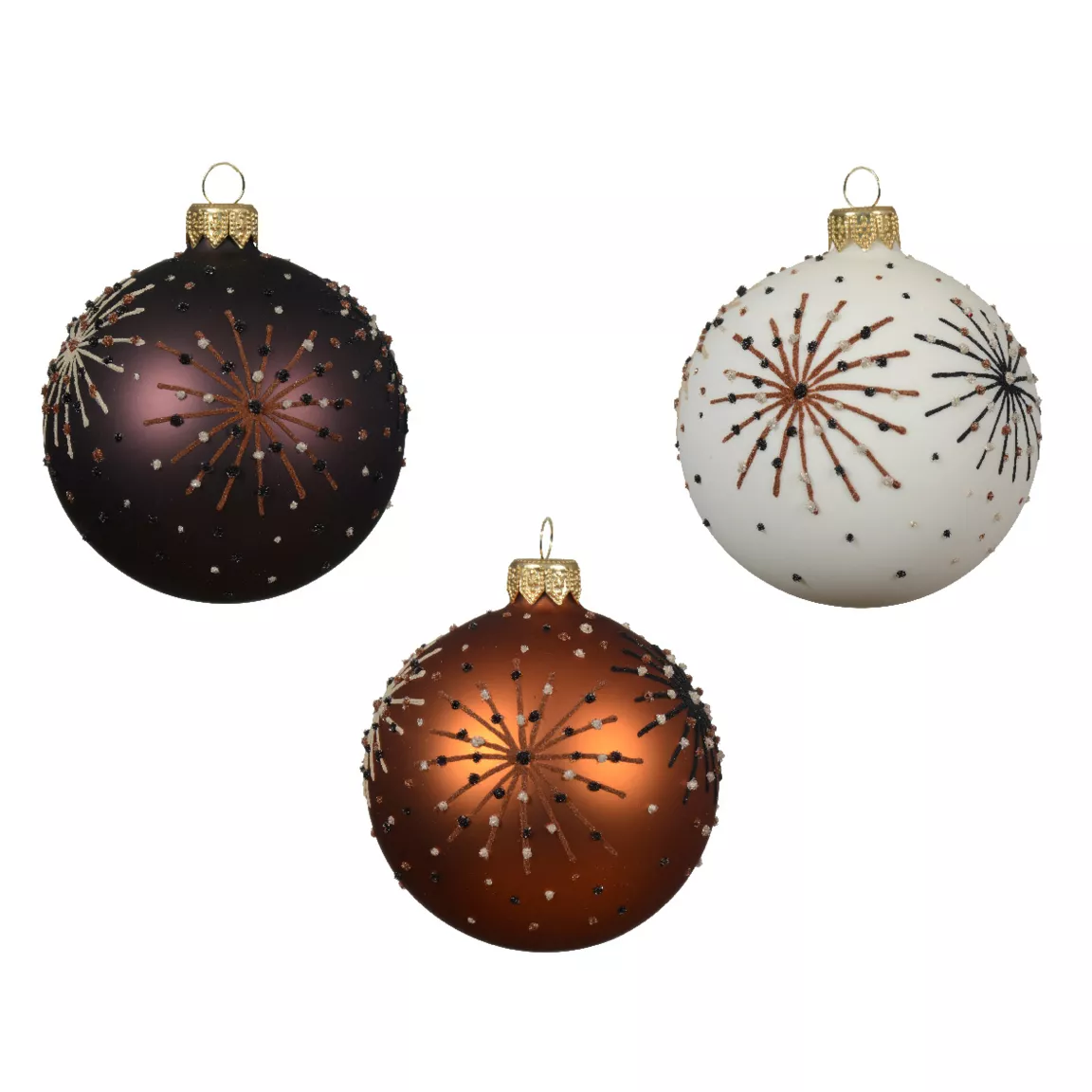Lot de 6 boules de Noël en verre (D80 mm) Nuit étoilée Multicolore