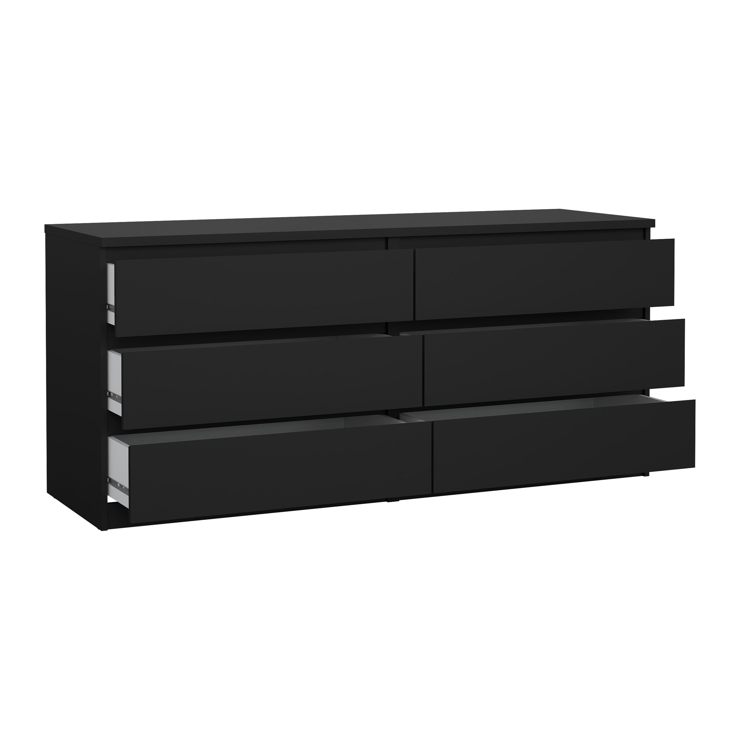 by fonQ basic Slide Ladekast - 6 lades -  Matzwart