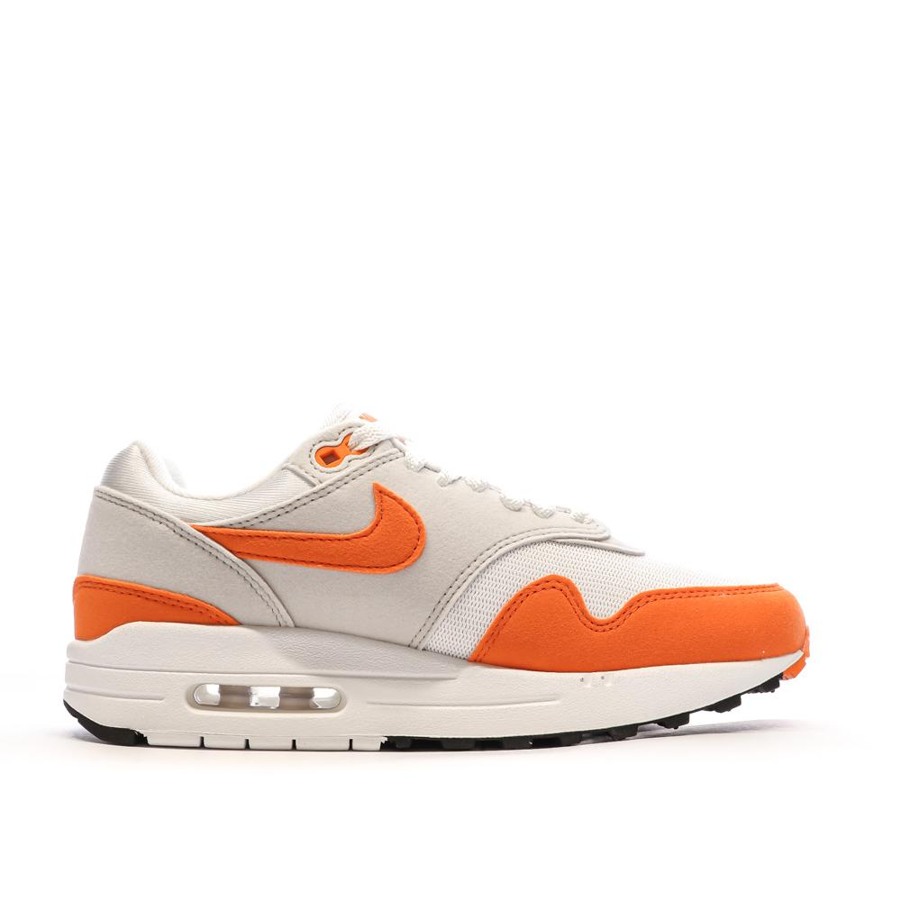 Nike Baskets Blanches/Orange Femme Nike Air Max 1
