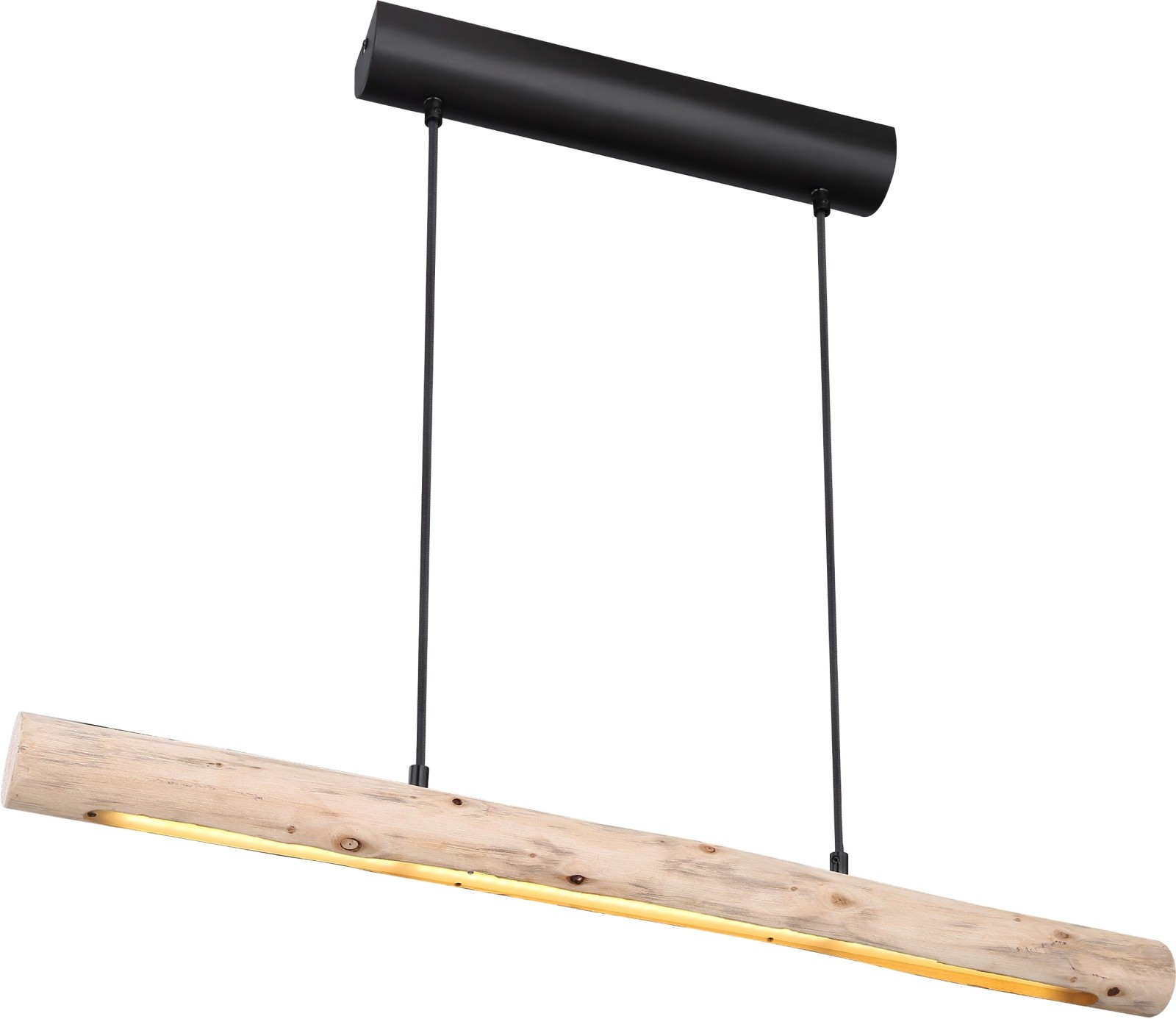 LED-Hängeleuchte - holzfarben-schwarz - 150 cm