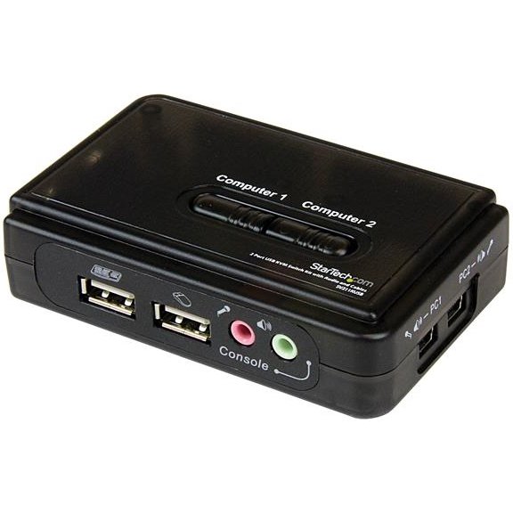 StarTech.com Kit commutateur KVM USB VGA à 2 ports avec audio et câbles - Switch KVM - Noir