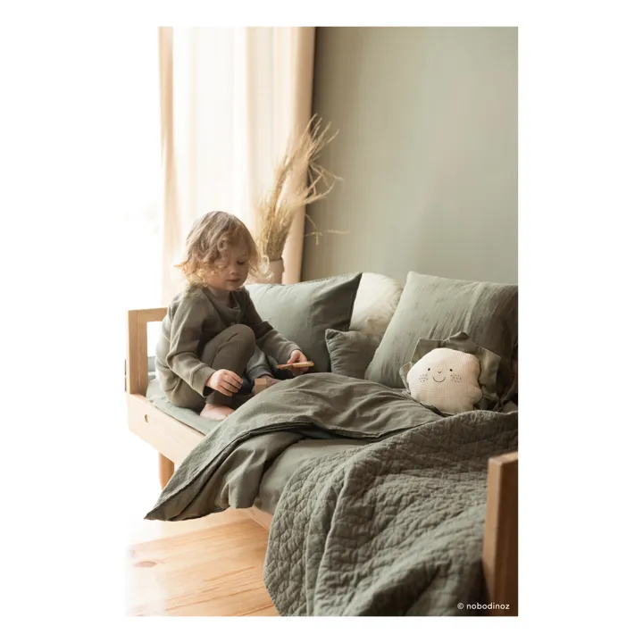 Nobodinoz Couverture matelassée Wabi-Sabi | Vert kaki