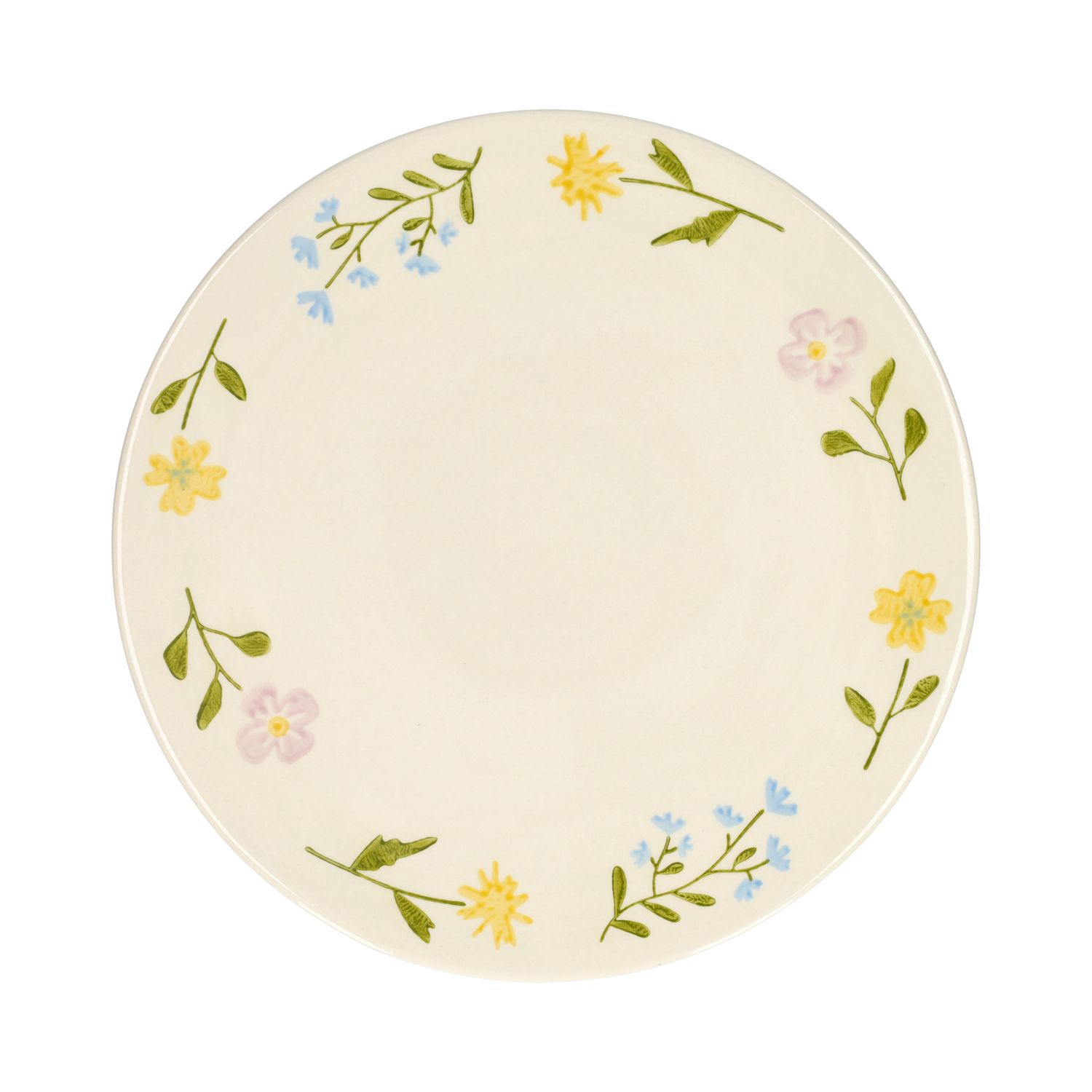 Taartplateau, steengoed, wilde bloemen, Ø 25 cm x 9,5 cm