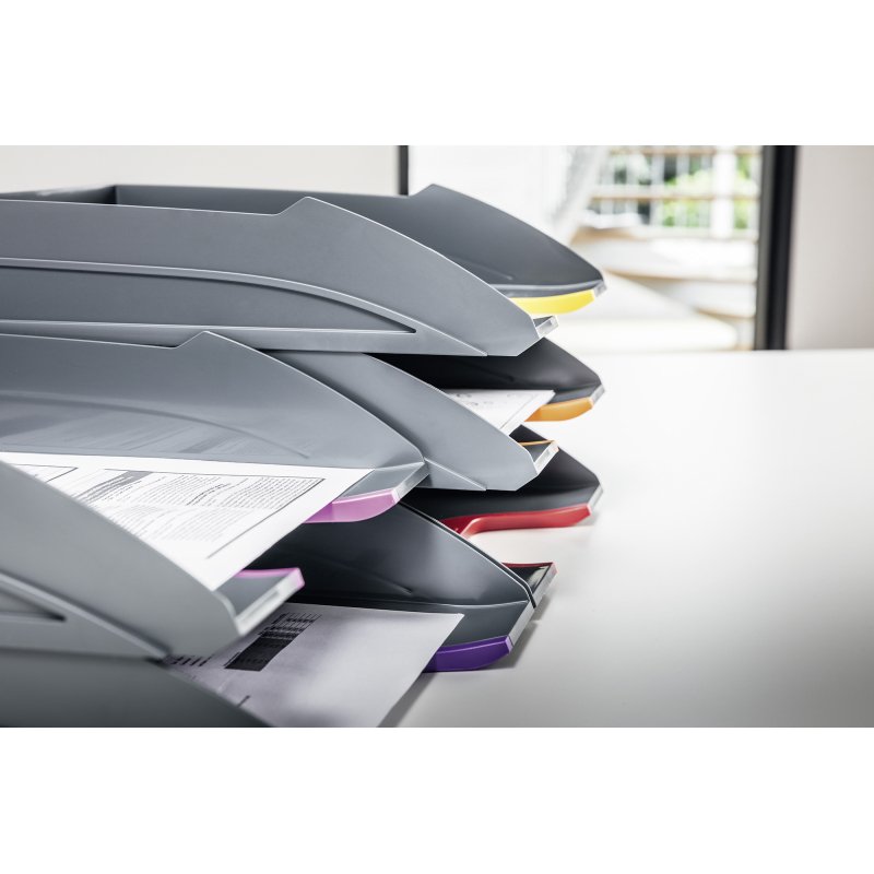 Lot de 5 corbeilles à courrier Durable Varicolor® gris