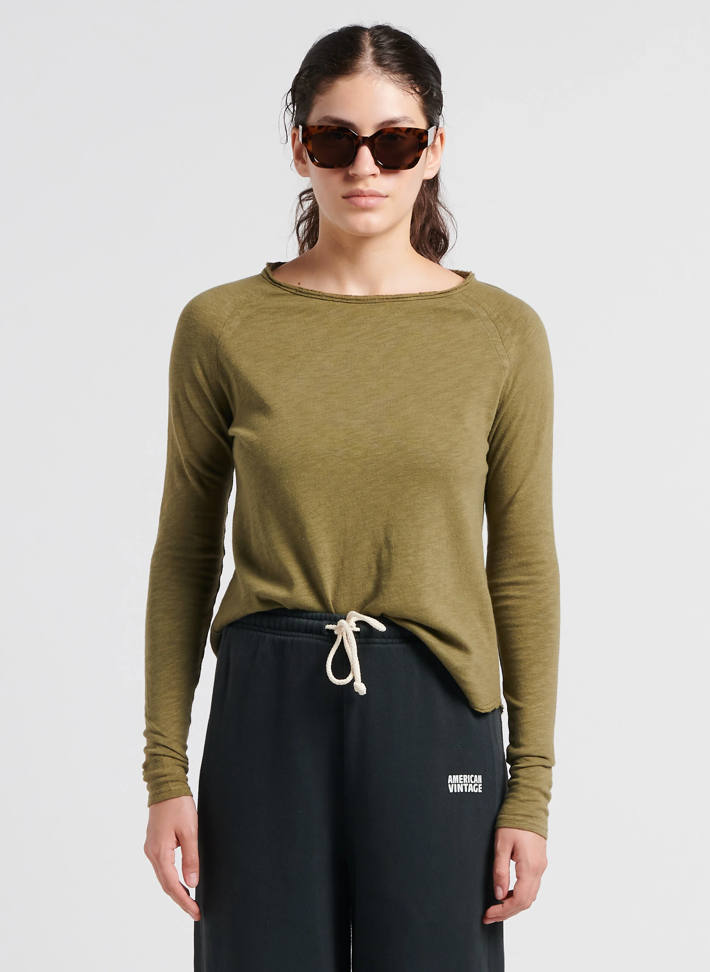 SONOMA - Tee-shirt col rond en coton | Kaki