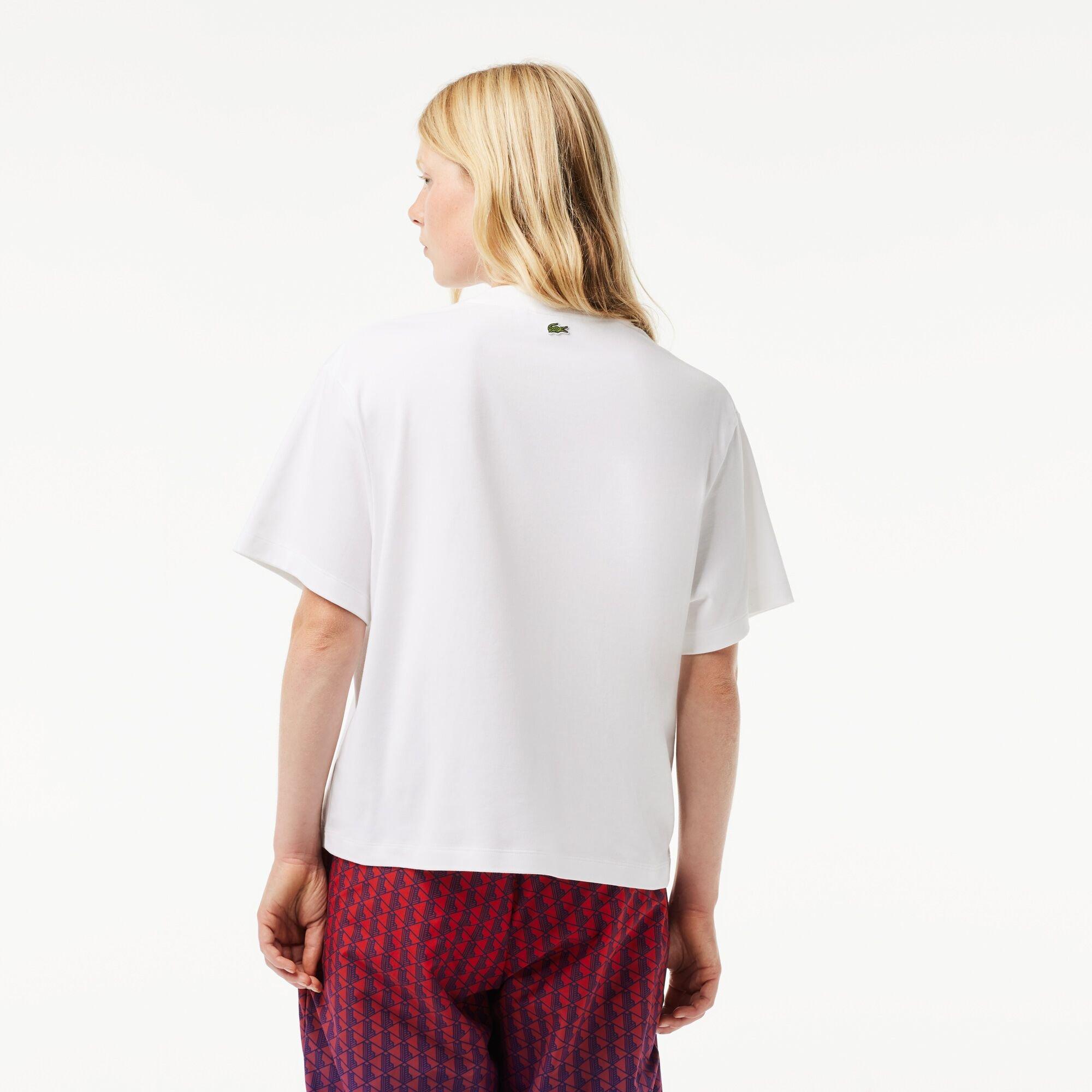 Lacoste Oversized Iconic Croc Print Cotton T Shirt