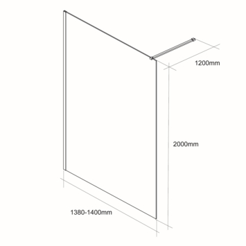 Allibert Douchewand Colors 140x200 cm Gerookt Glas met Zwarte Profielen