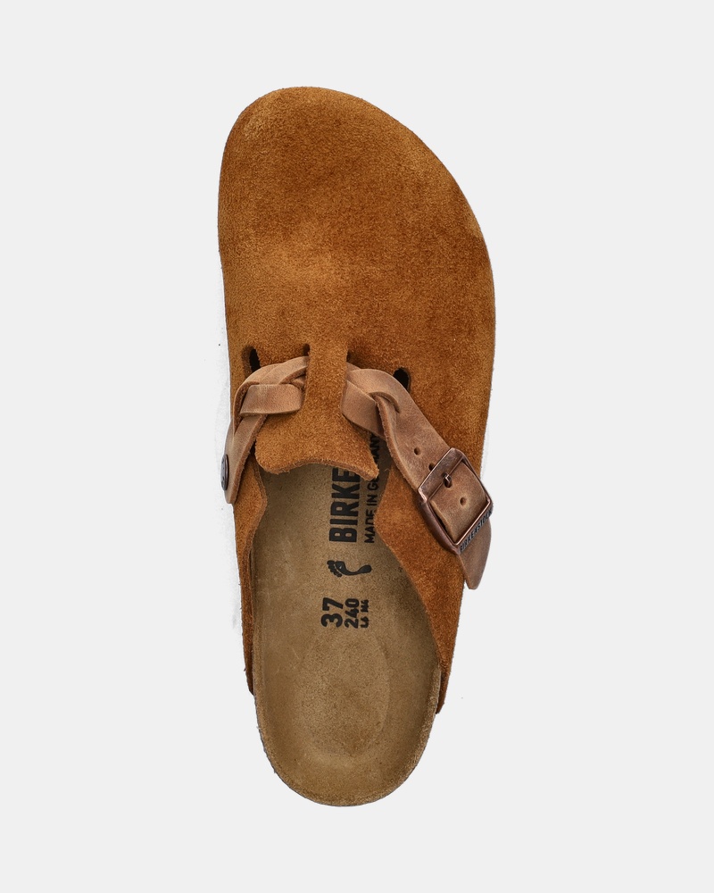 Birkenstock Boston Braided Instapschoenen  - cognac
