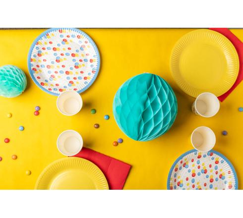 (20er Set) Ø23cm Pappteller Einweg Papier Teller Party Geschirr Tisch Deko (79219I) - Gelb